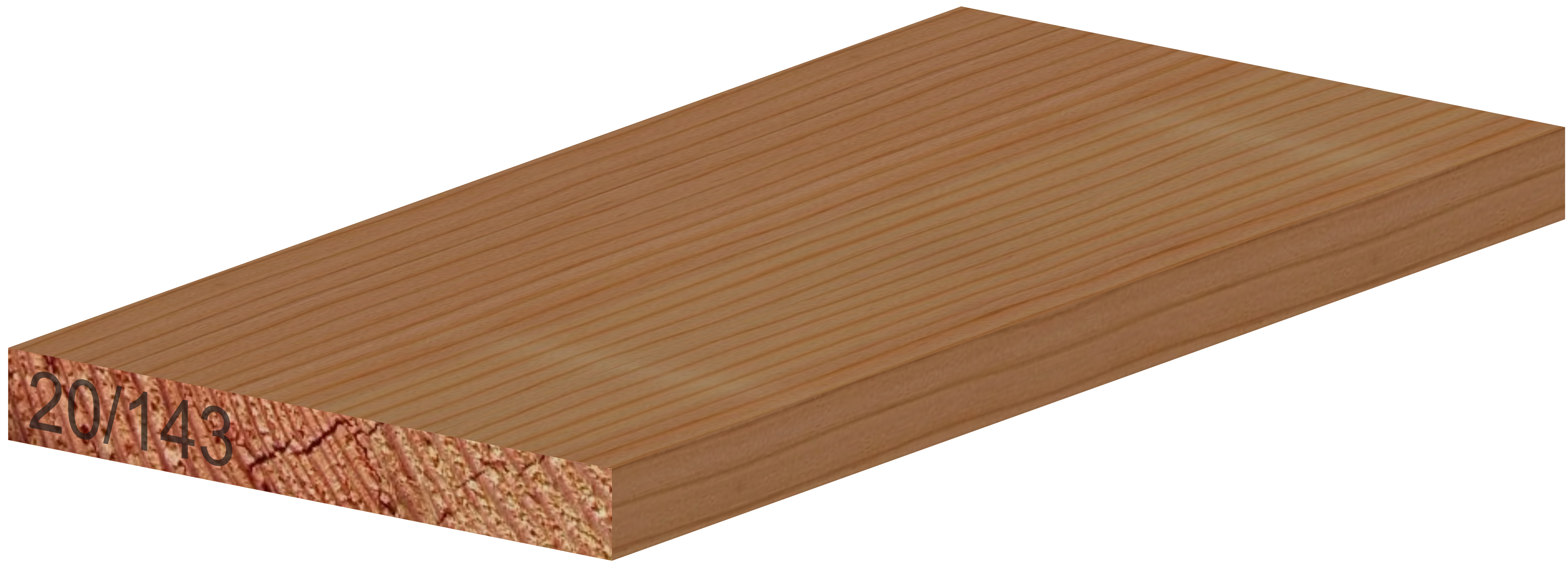 Glattkantbrett, deutsche Lärche, u/s -Sortierung 20 mm x 143 mm x 5100 mm