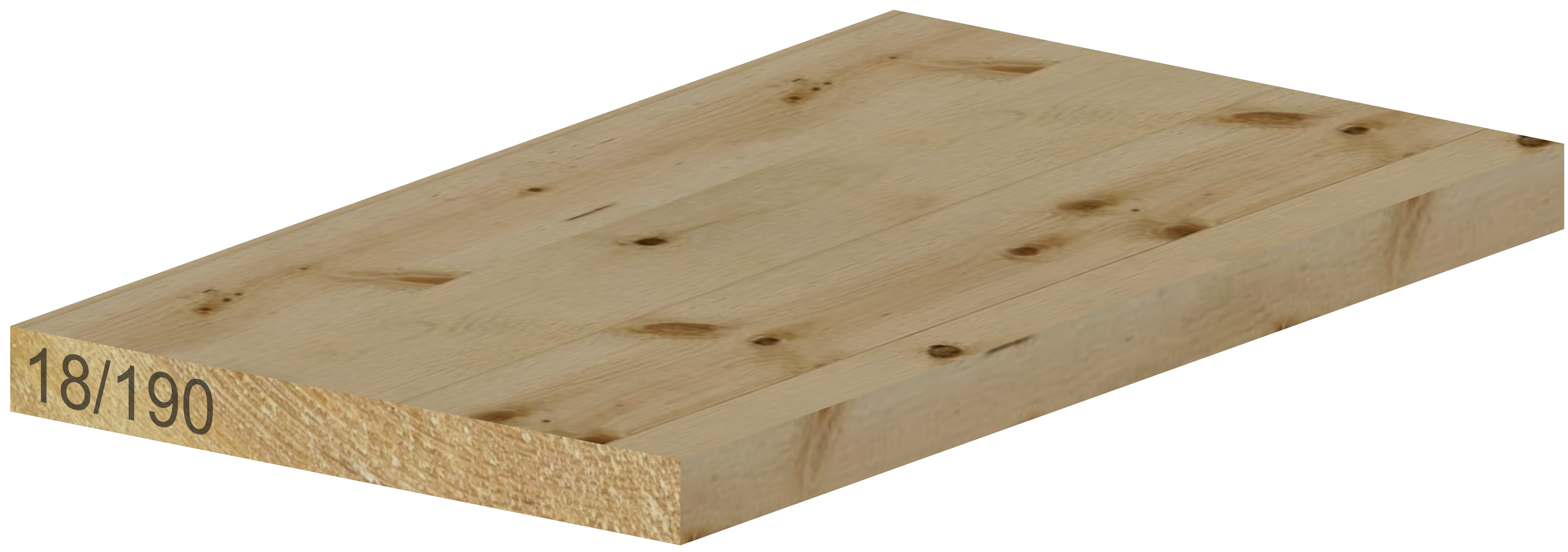 Glattkantbrett Fichte, nachsoritert, us-hobelfallend 18 mm x 190 mm x 5100 mm