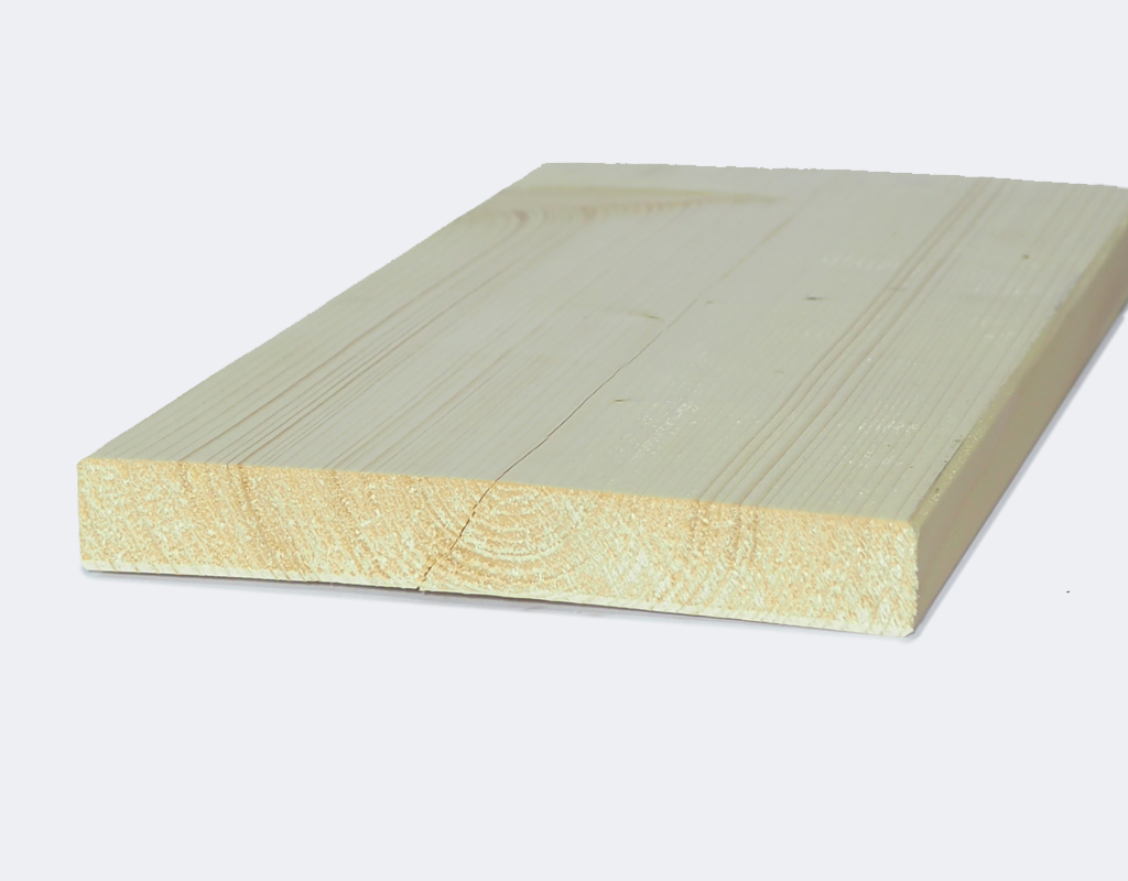 Glattkantbrett Fichte, nachsoritert, us-hobelfallend 26 mm x 190 mm x 5100 mm