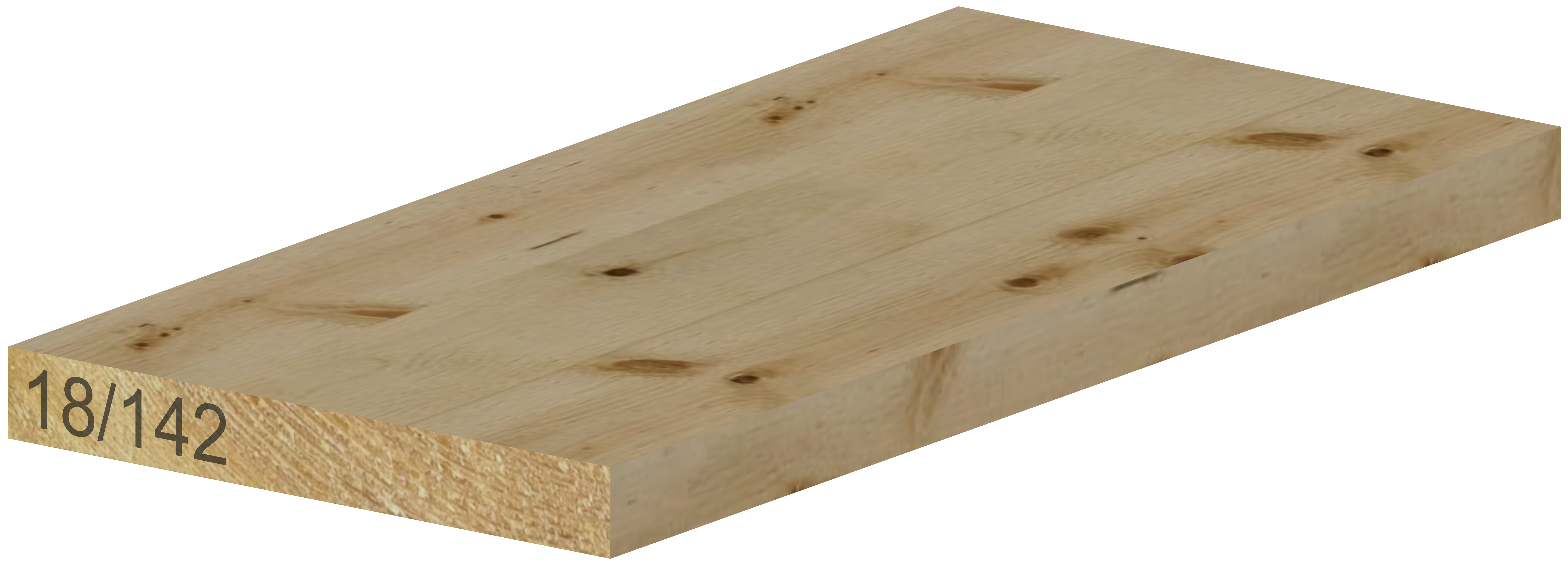 Glattkantbrett Fichte, nachsoritert, us-hobelfallend 18 mm x 142 mm x 5100 mm