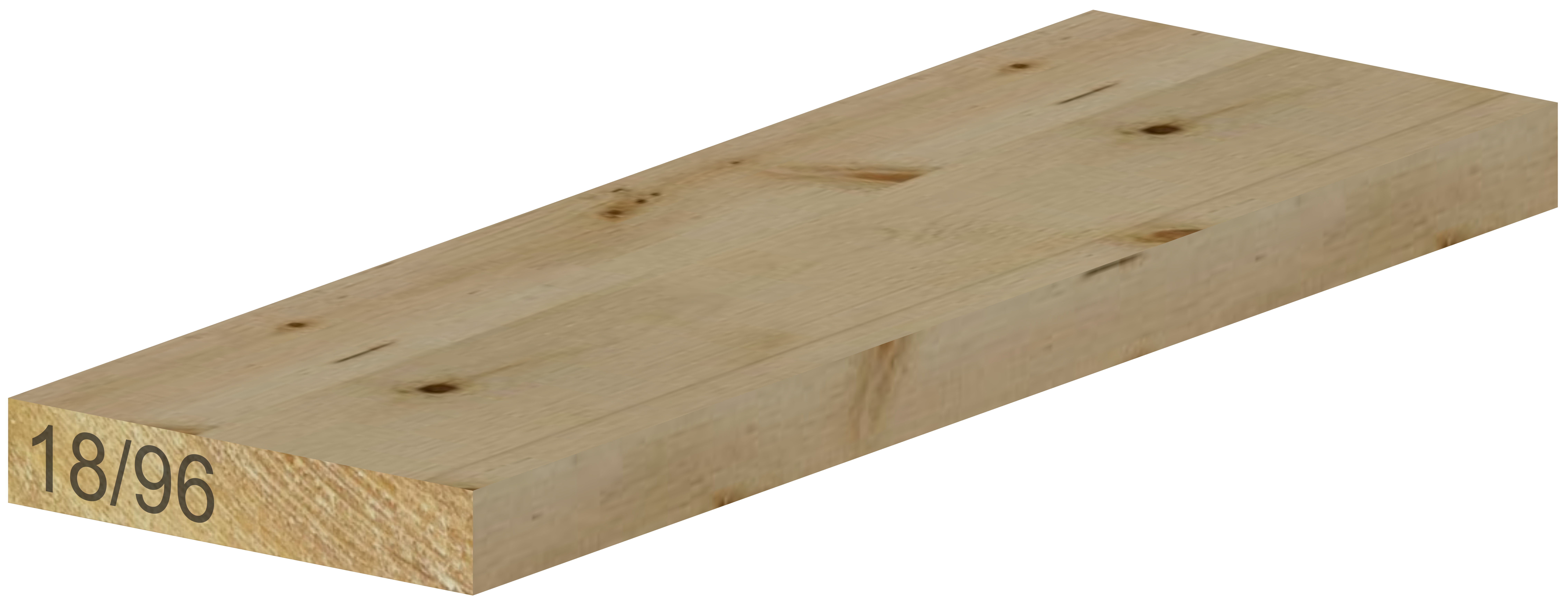 Glattkantbrett Fichte, nachsoritert, us-hobelfallend 18 mm  x 96 mm x 5100 mm